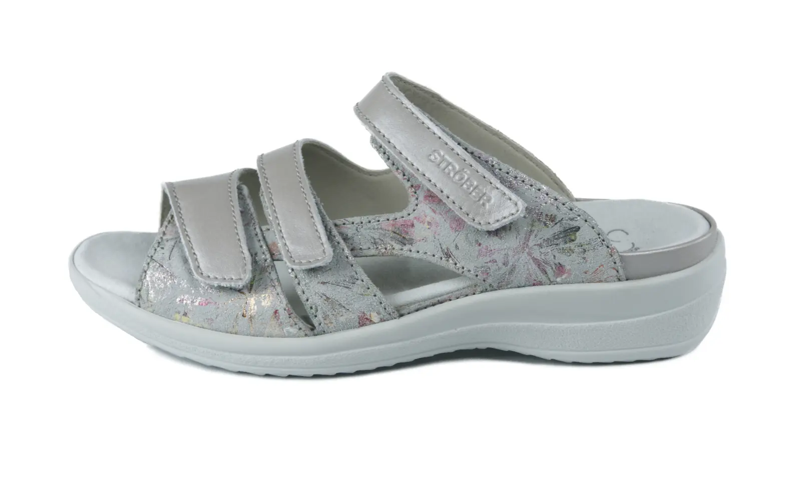 HELLA Perlato+VelourFlower in lightgrey, Bekleidung, Schuhwerk, Sandale, Schuh