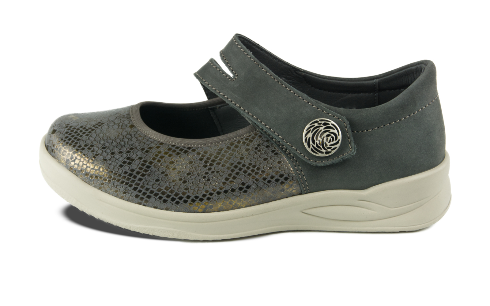 KIM StretchReptil+Nubuk in granit, Bekleidung, Schuhwerk, Schuh, Sneaker